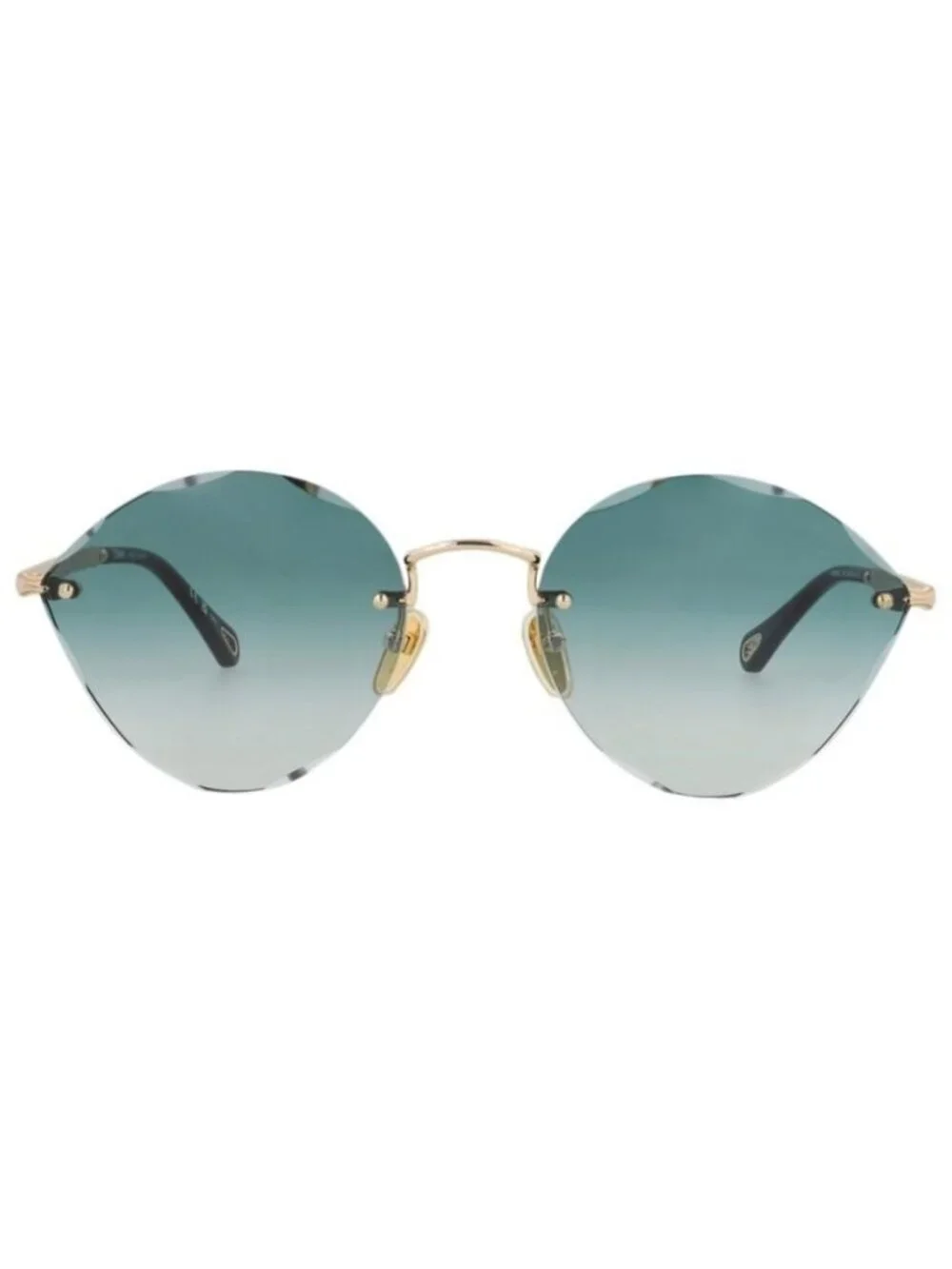 New Chloé Womens Cat Eye Gold Gold Green Fashion Designer Sunglasses